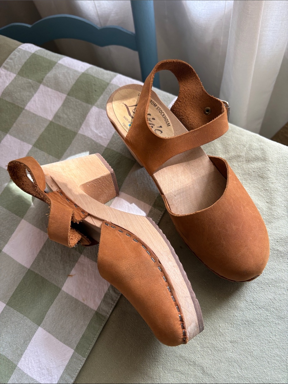 Discontinued - Lotta From Stockholm Tan Suede Slingback Clogs